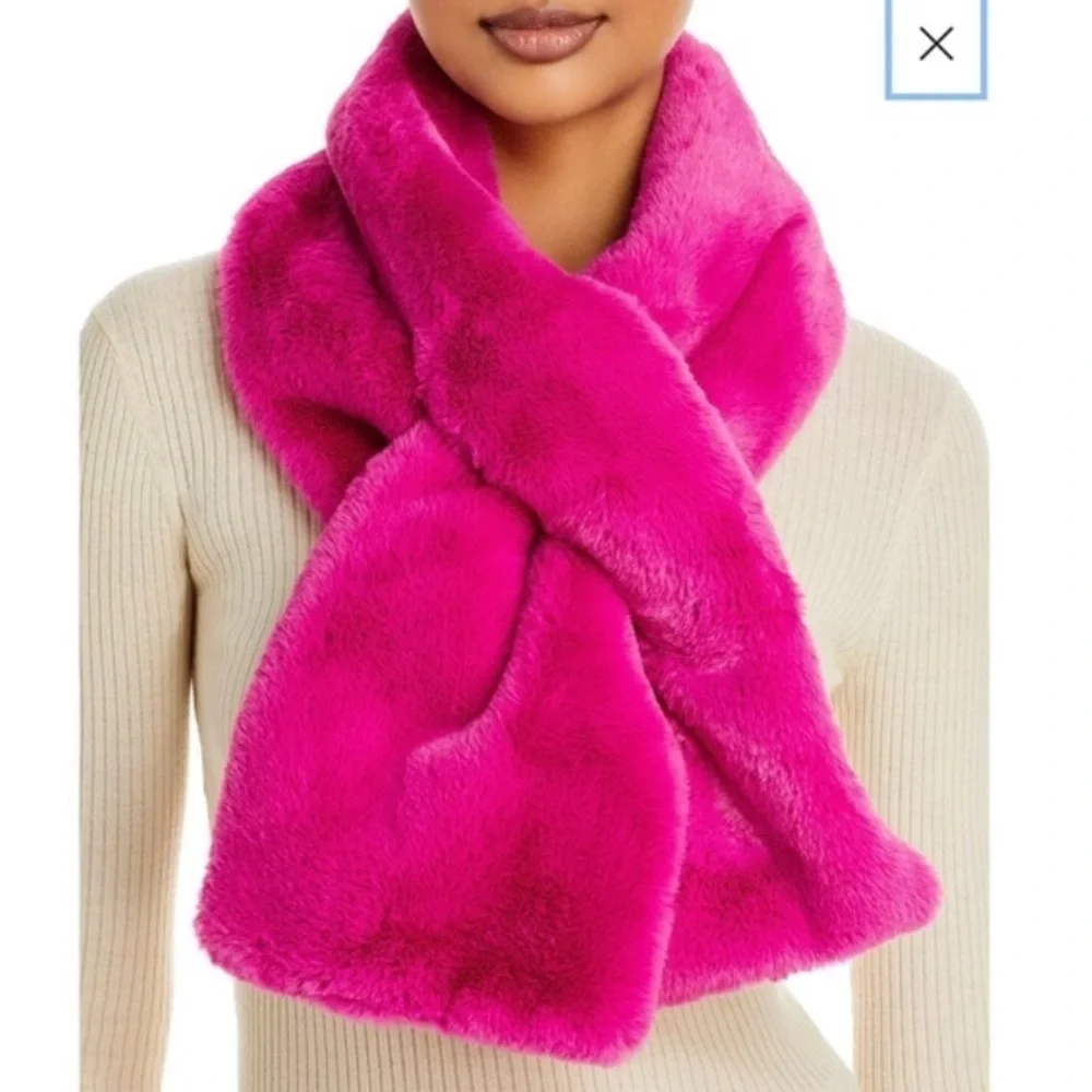 Apparis Bambi fuchsia pink Vegan Fur Scarf 26273